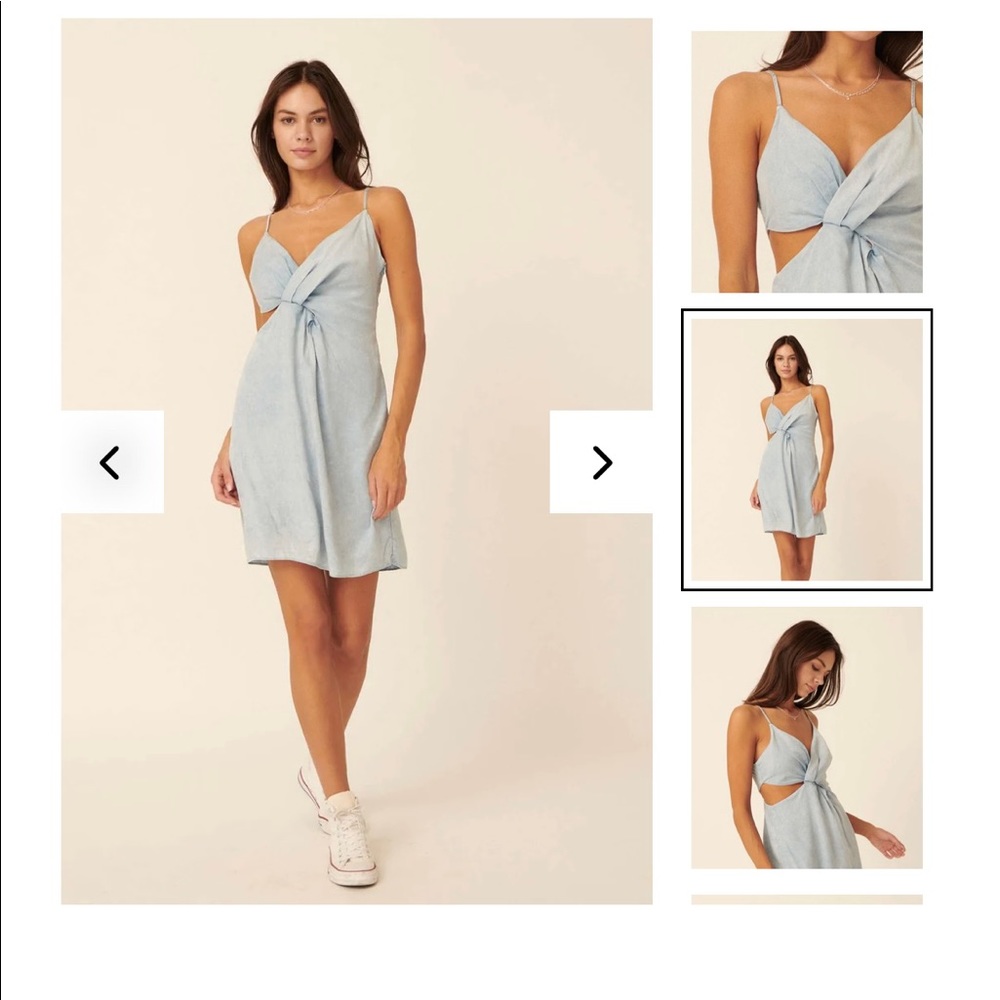 Heatwave Asymmetrical Denim Cutout Mini Dress